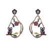 boucles d'oreilles fantaisie bleu marine