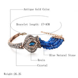 Bracelet fantaisie vintage perles bleu antique