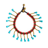 Bracelet fantaisie de cheville multicolor perle tressé