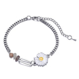 Bracelet fantaisie chaine breloque fleur marguerite