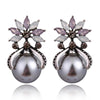 boucle d'oreille perle noire fantaisie