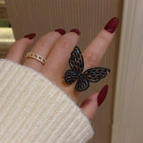 Bague fantaisie papillon noir