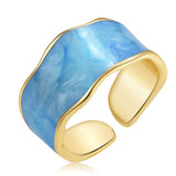 Bague manchette couleur turquoise