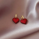 Boucles d'oreilles cœur rouge