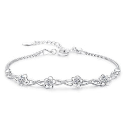Bracelet en argent fleurs