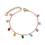Parure bijoux pierres multicolores