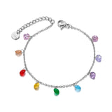 Parure bijoux pierres multicolores