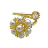 Bague ouverte femme fleur de perles