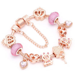 Bracelet charm breloque or