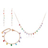 Parure bijoux pierres multicolores