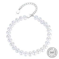 Bracelet fantaisie chaine argent perles blanches