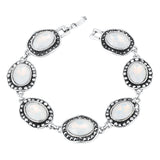 Bracelet fantaisie vintage chic opale blanche