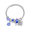 Bracelet jonc breloques féminines fleurs coeur joaillerie