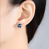 Boucle d'oreille fantaisie perles bleues