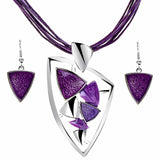 Collier violet géométrique glamour