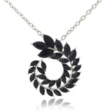 Collier feuilles en cristal blanc