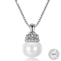 Collier fantaisie argent avec perles et strass