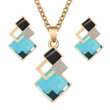 Collier et boucle chic Turquoise