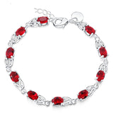 Bracelet fantaisie chaine pierre rouge rubis
