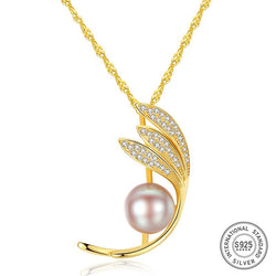 Collier fantaisie or perle et diamants chics