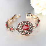 Bracelet fantaisie chaine vintage rubis et pierre