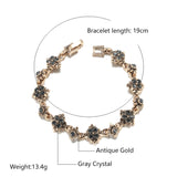 Bracelet fantaisie vintage fleur de diamants or