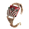 Bracelet fantaisie vintage rouge indien pierre
