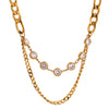 Collier fantaisie or maillons diamants