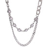 Collier fantaisie or maillons diamants