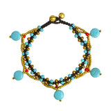 Bracelet fantaisie cheville pied perless colorées tressées