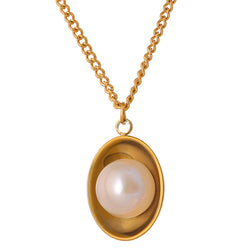 Collier fantaisie or et perles