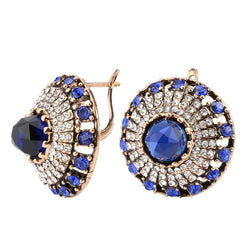Boucle d'oreille fantaisie vintage pierre saphir