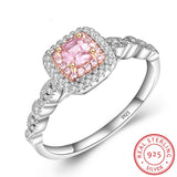 Bague fantaisie argent diamant rose