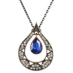 Collier fantaisie perle d'eau avec saphir