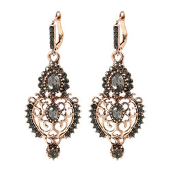 Boucle d'oreille fantaisie vintage chandelier or et pierres