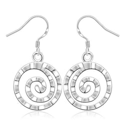 Boucle d'oreille fantaisie spirale escargot argent crochet