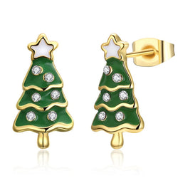 Boucle d'oreille fantaisie sapin de noel
