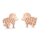 Boucle d'oreille fantaisie or rose mouton