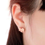 Boucle d'oreille fantaisie or rose mouton