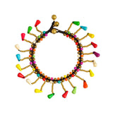 Bracelet fantaisie de cheville multicolor perle tressé