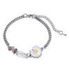 Bracelet fantaisie chaine breloque fleur marguerite