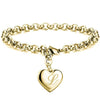 Bracelet fantaisie à chaine or avec lettre coeur