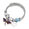 Bracelet fantaisie jonc breloque papillon et perle